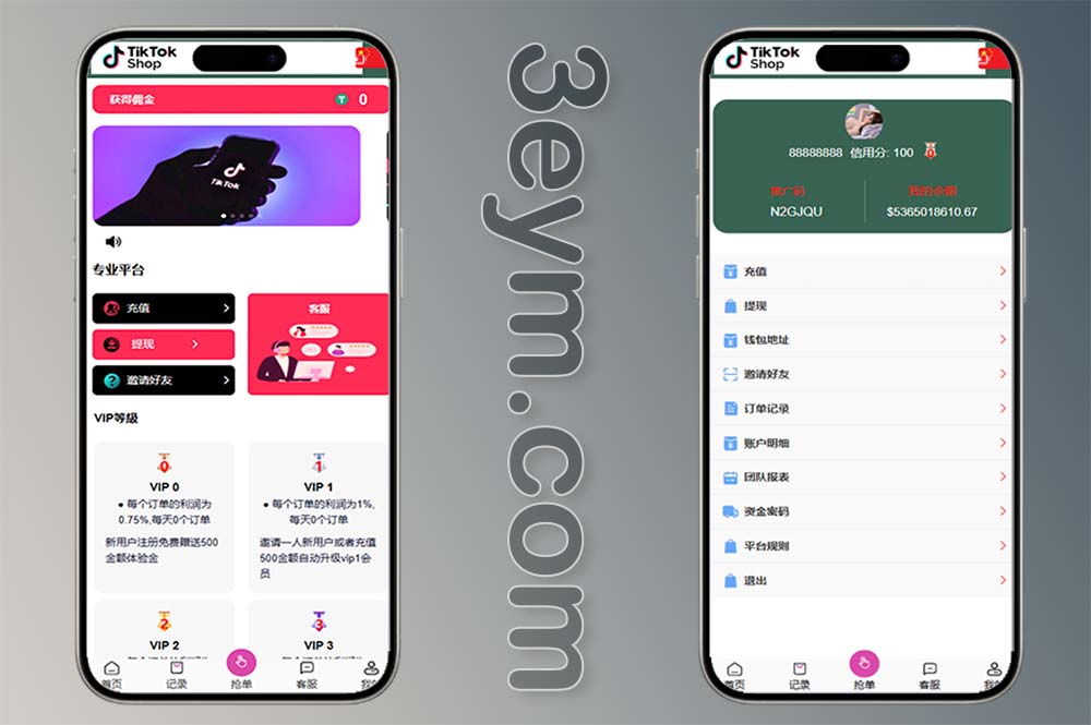 TikTok海外刷单源码/抢单刷单源码/支持后台手动派单/多语言全开源刷单源码